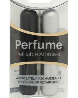 Pressit Refillable Perfume Atomiser Duo Pack – Black & Silver