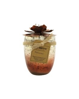 Bali Mantra Hibiscus Glass Copper Candle 500g – Redcurrant