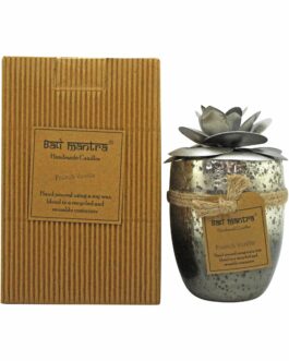 Bali Mantra Camellia Glass Silver Candle 500g – French Vanilla